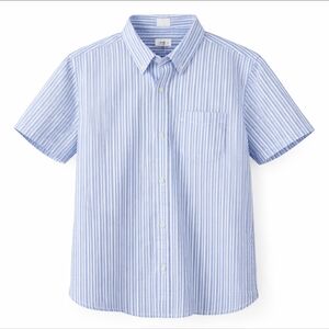 Gap Kids Blue White Stripe Button Up Shirt Short Sleeve XL 12 Husky NWT